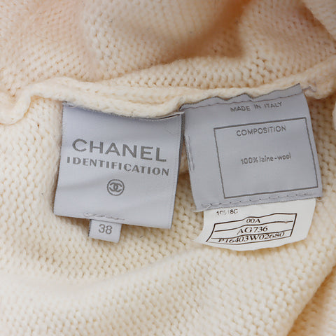 Chanel Size:38 Wool Knit Pants White WS7571