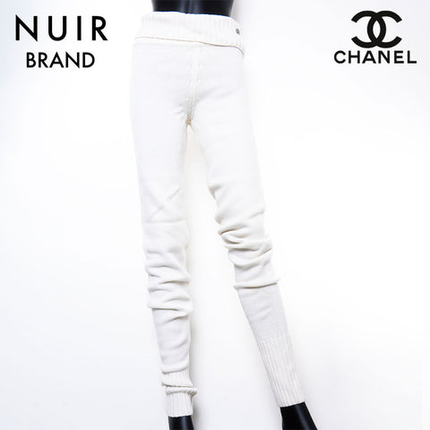 シャネル CHANEL Size:38 ウール ニット パンツ ホワイト WS7571