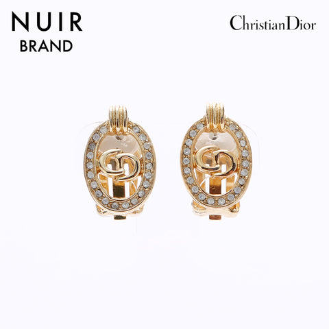 クリスチャンディオール Christian Dior ラインストーン イヤリング ゴールド WS7575