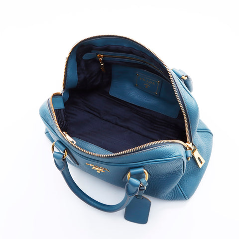 PRADA 2way Shoulder Handbag Blue WS7579