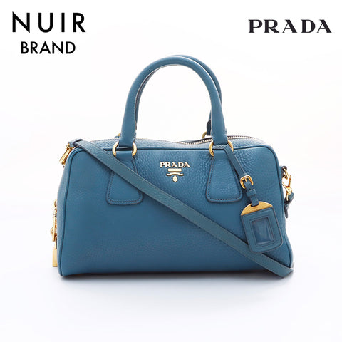 PRADA 2way Shoulder Handbag Blue WS7579
