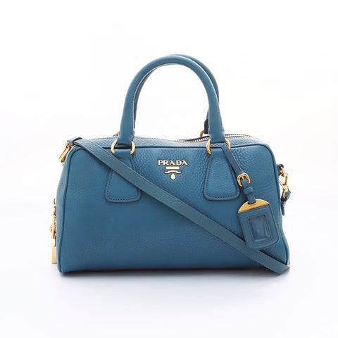 PRADA 2way Shoulder Handbag Blue WS7579