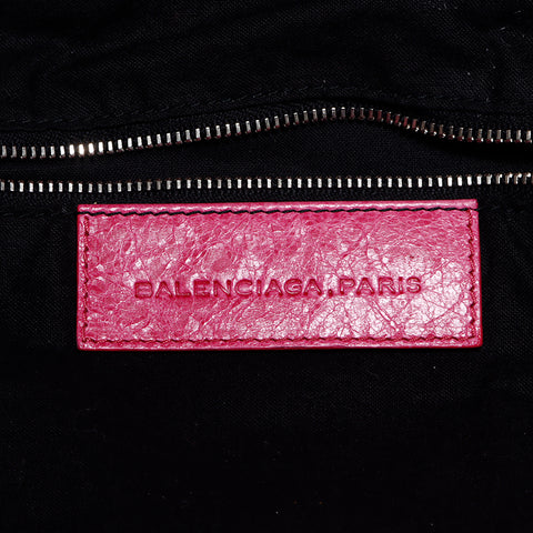 バレンシアガ BALENCIAGA ジャイアントポンポン シルバー金具 ハンドバッグ ピンク WS7584