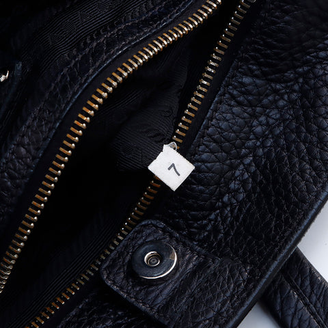 PRADA Silver Hardware Shoulder Bag Black WS7602