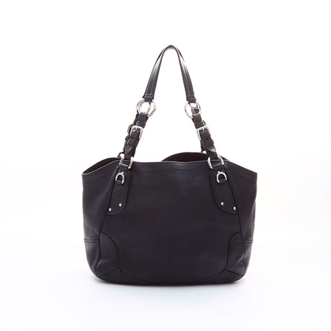 PRADA Silver Hardware Shoulder Bag Black WS7602