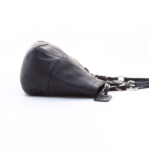 PRADA Silver Hardware Shoulder Bag Black WS7602