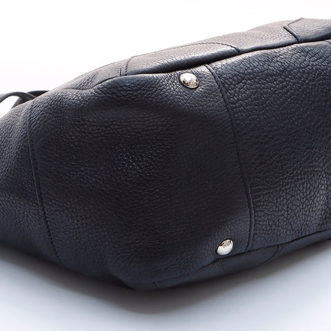 PRADA Silver Hardware Shoulder Bag Black WS7602