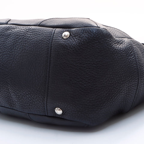 PRADA Silver Hardware Shoulder Bag Black WS7602
