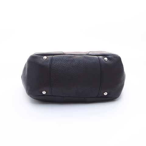 PRADA Silver Hardware Shoulder Bag Black WS7602