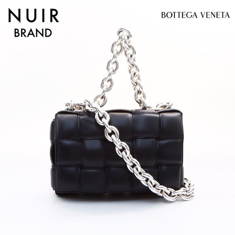 Bottegaveneta Cassette Chain Silver Shoulder Bag Black WS7608