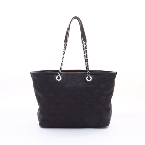 Chanel CHANEL 20th caviar skin silver hardware shoulder bag black WS7619