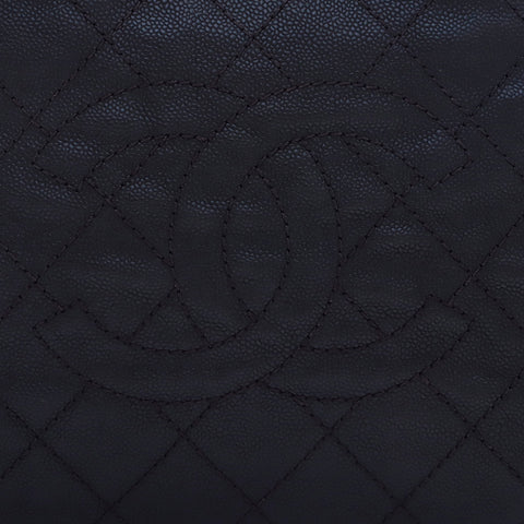 シャネル CHANEL 20番台 キャビアスキン シルバー金具 ショルダーバッグ ブラック WS7619