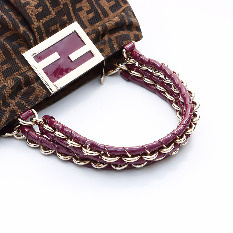 FENDI ミア チェーン ハンドバッグ ブラウン フェンディ FENDI ズッカ ミアチェーン ハンドバッグ ブラウン