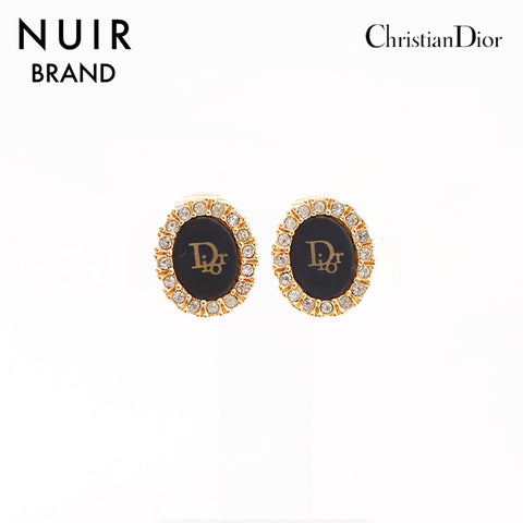 クリスチャンディオール Christian Dior ロゴ ピアス ゴールド ブラック WS7646