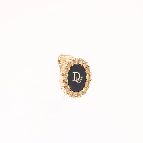 Boucles d'oreilles de logo chrétien Gold Black WS7646
