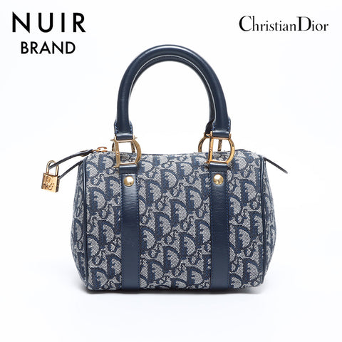 Christian Dior Trotter Handbag Navy WS7649