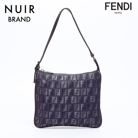 FENDI Zucca Shoulder Bag Navy WS7650