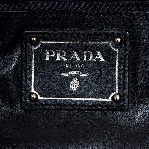 プラダ PRADA シルバー金具 ロゴ トートバッグ ブラック WS7654