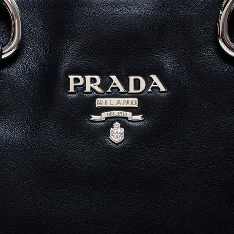 プラダ PRADA シルバー金具 ロゴ トートバッグ ブラック WS7654