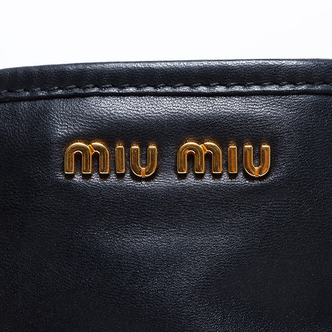 ミュウ ミュウ Miu Miu 2way マトラッセ トートバッグ ブラック WS7655