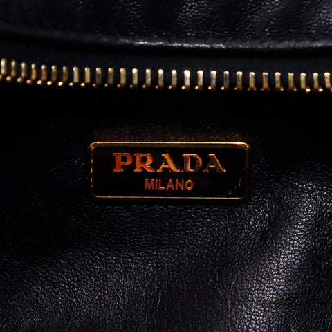 プラダ PRADA リボン ショルダーバッグ ピンク ブラック WS7657