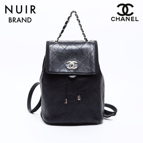 Chanel Coco Mark Matelasse No. 25 SV hardware Backpack/Daypack Black WS7664