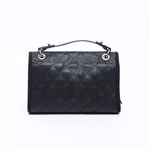 シャネル CHANEL ココマーク 2WAYキャビアスキンマトラッセ25番台sv金具 ショルダーバッグ ブラック WS7665