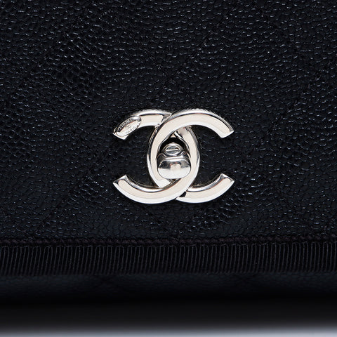 シャネル CHANEL ココマーク 2WAYキャビアスキンマトラッセ25番台sv金具 ショルダーバッグ ブラック WS7665