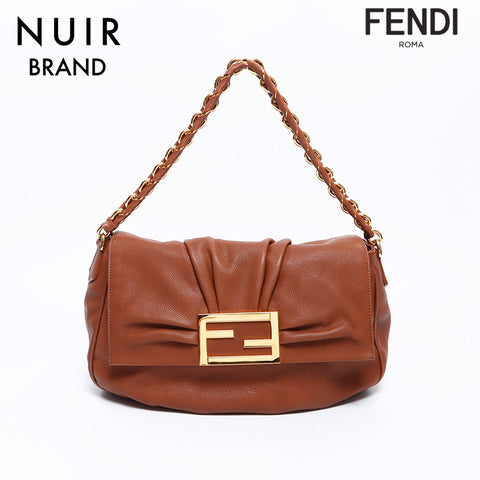 FENDI Mear Chain Shoulder Bag Brown WS7678