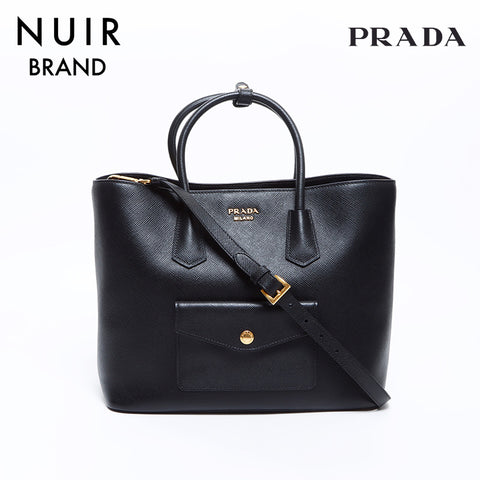 PRADA 2way Saffiano Handbag Black WS7684