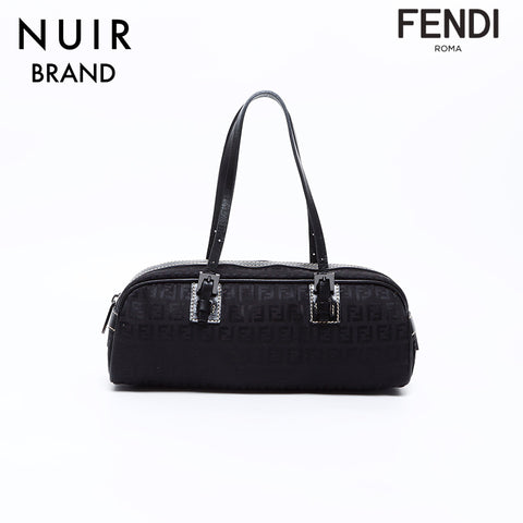 FENDI Zucca Handbag Black WS7685