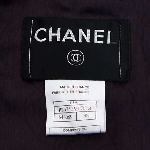 Chanel Tweed 05A No-collar Jacket Wool Gray WS7692