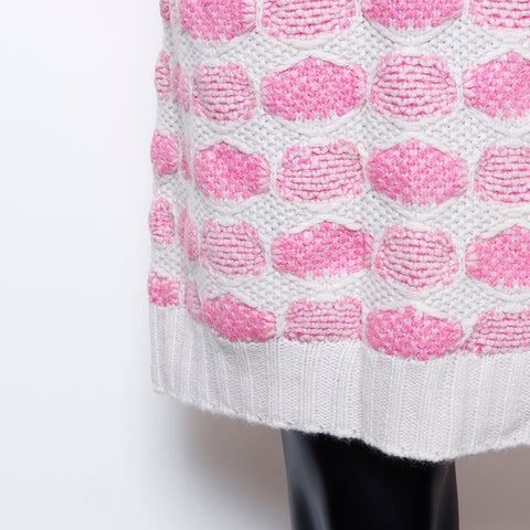 Chanel Knit Check Size: 36 Dress Beige Pink WS7693 NUIR VINTAGE Chanel Knit Check Size: 36 Dress Beige Pink WS7693 NUIR VINTAGE