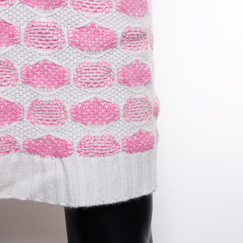Chanel Knit Check Size: 36 Dress Beige Pink WS7693 NUIR VINTAGE Chanel Knit Check Size: 36 Dress Beige Pink WS7693 NUIR VINTAGE