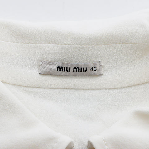 ミュウ ミュウ Miu Miu サイズ:40 ノースリーブ ワンピース ホワイト WS7701