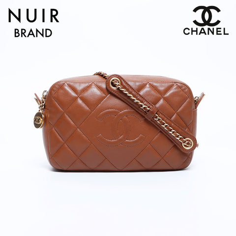 Chanel Deka Coco Mark Matelasse No. 18 Shoulder Bag Brown WS7716