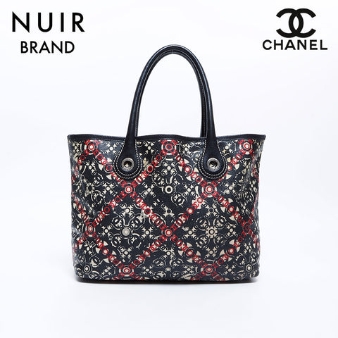 Chanel CHANEL Coco mark all-over pattern 11 pouch with multi-colored tote bag WS7721