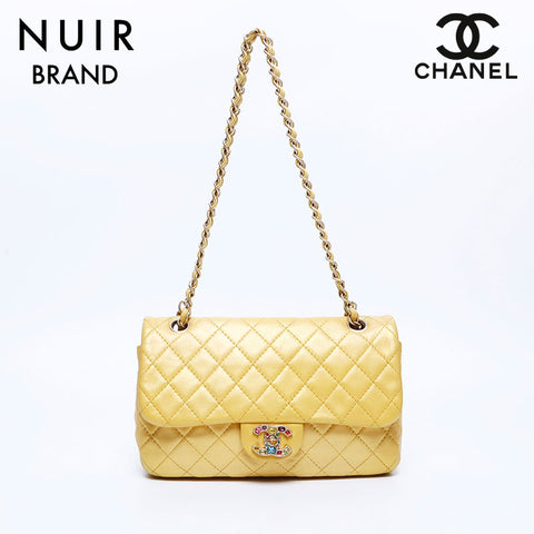 Chanel Bijou Coco Mark Matelasse No. 14 Shoulder Bag Yellow WS7730