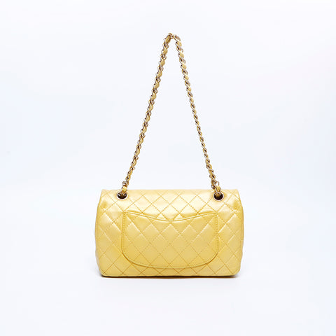 シャネル CHANEL ビジューココマーク マトラッセ 14番台 ショルダーバッグ イエロー WS7730