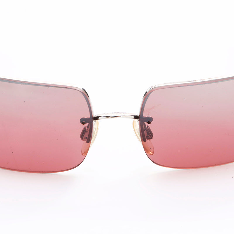 Chanel Rhinestone Coco Mark Sunglasses Wine Red WS7733