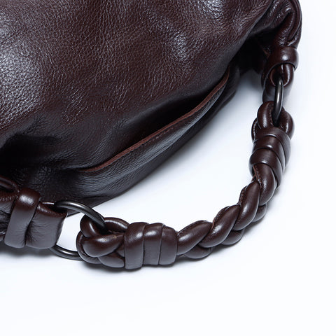 ボッテガヴェネタ BOTTEGAVENETA レザー ハンドバッグ ブラウン WS7742