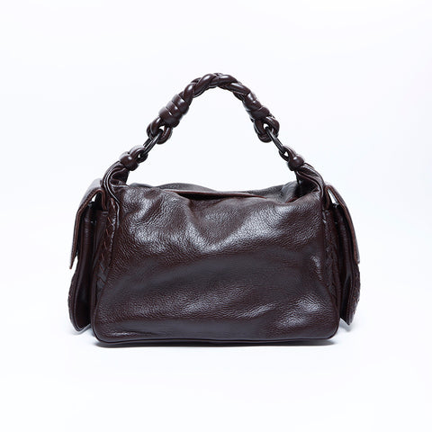 ボッテガヴェネタ BOTTEGAVENETA レザー ハンドバッグ ブラウン WS7742