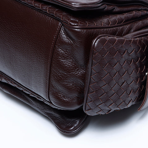 ボッテガヴェネタ BOTTEGAVENETA レザー ハンドバッグ ブラウン WS7742