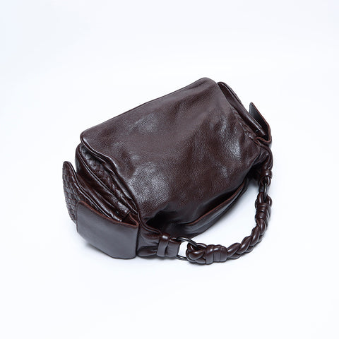 ボッテガヴェネタ BOTTEGAVENETA レザー ハンドバッグ ブラウン WS7742