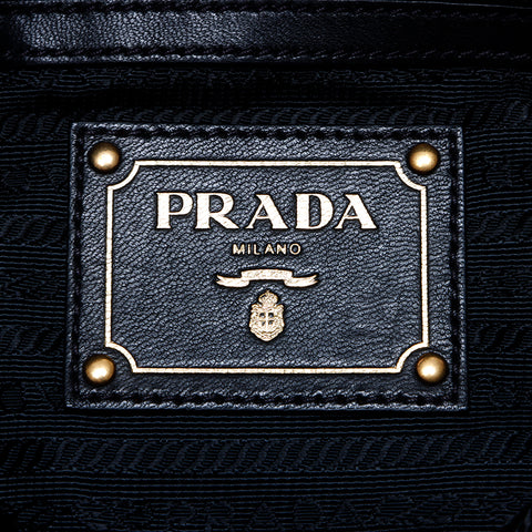 プラダ PRADA チェーン ナイロン ハンドバッグ ブラック WS7749