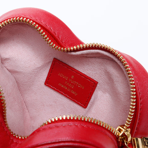 Louis Vuitton LOUIS VUITTON Heart Monogram Mini Shoulder Bag Red WS7751