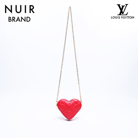 Louis Vuitton LOUIS VUITTON Heart Monogram Mini Shoulder Bag Red WS7751