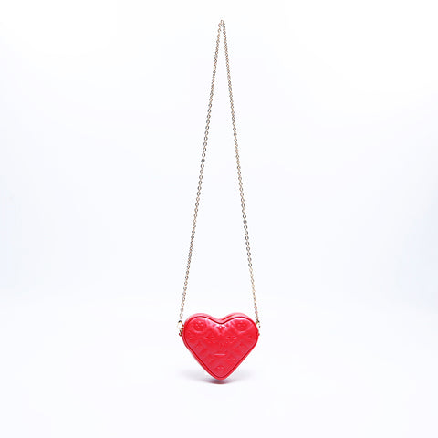 Louis Vuitton LOUIS VUITTON Heart Monogram Mini Shoulder Bag Red WS7751