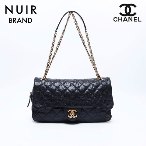 Chanel CHANEL No. 16 Chain Caviar Skin Double Chain Shoulder Bag Black WS7756