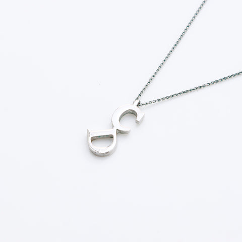 Christian Dior logo Necklace Silver WS7758